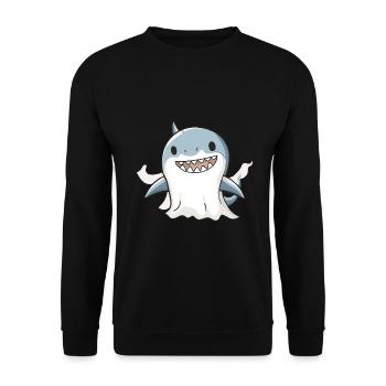 Hai Halloween Comic Geist - Unisex Pullover - Schwarz - Vorne - Alina (178cm) & Michal (187cm)
