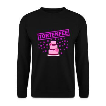 Tortenfee pink - Unisex Pullover - Schwarz - Vorne - Alina (178cm) & Michal (187cm)