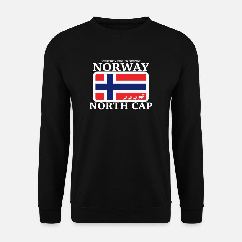Wikstroem Norway North Cap Norwegen Nordkap Elche - Unisex Pullover - Schwarz