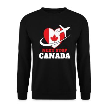 Cadeau Backpacking Anniversaire Canada Voyage Gesch - Sweat-shirt Unisexe - noir - Devant - Alina (178cm) & Michal (187cm)