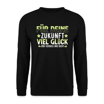 Geburtstag Job Geschenk Abschied Jobwechsel Gesche - Unisex Pullover - Schwarz - Vorne - Alina (178cm) & Michal (187cm)