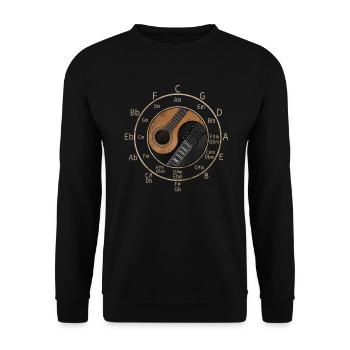 Cool Circle Of Fifths Yin Yang Guitar Chord - Unisex Sweatshirt - black - Front - Alina (178cm) & Michal (187cm)