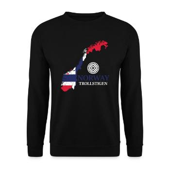 Norwegen Trollstigen Rune Wikinger - Unisex Pullover - Schwarz - Vorne - Alina (178cm) & Michal (187cm)