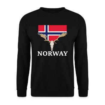 Norwegen Elche Flagge Expedition Oslo Urlaub - Unisex Pullover - Schwarz - Vorne - Alina (178cm) & Michal (187cm)