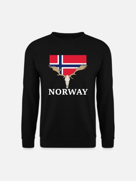 Norwegen Elche Flagge Expedition Oslo Urlaub - Unisex Pullover - Schwarz