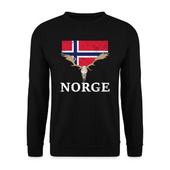 norway elk flag expedition oslo holiday - Unisex Sweatshirt - black - Front - Alina (178cm) & Michal (187cm)