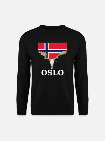 Norwegen Elche Flagge Expedition Oslo Urlaub - Unisex Pullover - Schwarz