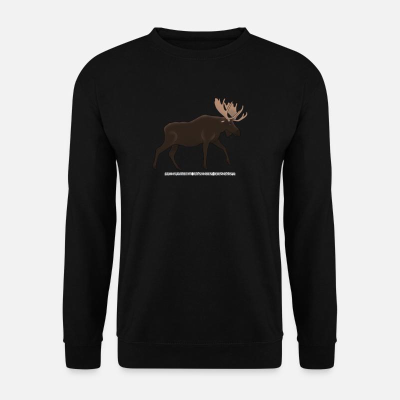 Norwegen Elch Natur wandern Expedition Oslo Urlaub - Unisex Pullover - Schwarz