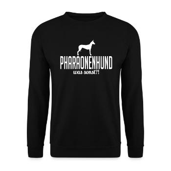 PHARAONENHUND was sonst Hundespruch Hunde Wilsigns - Unisex Pullover - Schwarz - Vorne - Alina (178cm) & Michal (187cm)