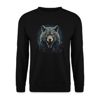 Dog Wolf Werewolf Cerberus Hellhound myth - Unisex Sweatshirt - black - Front - Alina (178cm) & Michal (187cm)