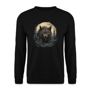 Dog Wolf Werewolf Cerberus Hellhound myth - Unisex Sweatshirt - black - Front - Alina (178cm) & Michal (187cm)