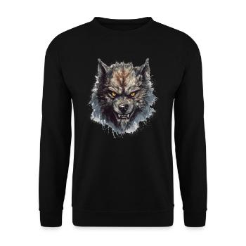 Dog Wolf Werewolf Cerberus Hellhound myth - Unisex Sweatshirt - black - Front - Alina (178cm) & Michal (187cm)