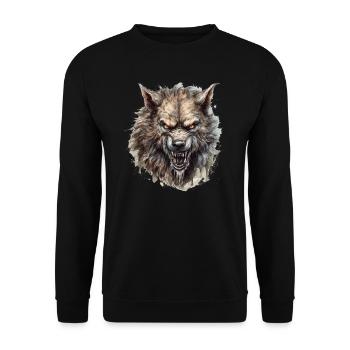 Dog Wolf Werewolf Cerberus Hellhound myth - Unisex Sweatshirt - black - Front - Alina (178cm) & Michal (187cm)