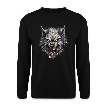 Dog Wolf Werewolf Cerberus Hellhound myth - Unisex Sweatshirt - black - Front - Alina (178cm) & Michal (187cm)