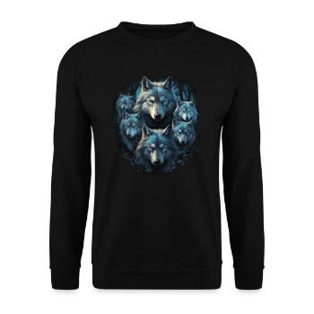 Hund Wolf Werwolf Cerberus Höllenhund mythos - Unisex Pullover - Schwarz - Vorne - Alina (178cm) & Michal (187cm)