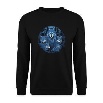 Dog Wolf Werewolf Cerberus Hellhound myth - Unisex Sweatshirt - black - Front - Alina (178cm) & Michal (187cm)