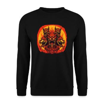 Dog Wolf Werewolf Cerberus Hellhound myth - Unisex Sweatshirt - black - Front - Alina (178cm) & Michal (187cm)