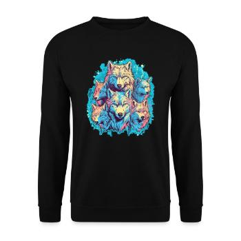 Dog Wolf Werewolf Cerberus Hellhound myth - Unisex Sweatshirt - black - Front - Alina (178cm) & Michal (187cm)