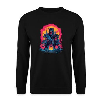 Mythe du chien-loup-garou, Cerberus, Hellhound - Sweat-shirt Unisexe - noir - Devant - Alina (178cm) & Michal (187cm)