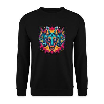 Mythe du chien-loup-garou, Cerberus, Hellhound - Sweat-shirt Unisexe - noir - Devant - Alina (178cm) & Michal (187cm)