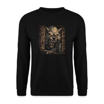 Dog Wolf Werewolf Cerberus Hellhound myth - Unisex Sweatshirt - black - Front - Alina (178cm) & Michal (187cm)