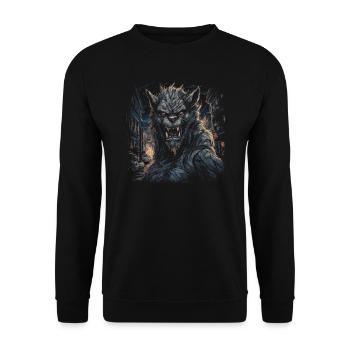 Chien, loup-garou, Cerberus, mythe mythique de - Sweat-shirt Unisexe - noir - Devant - Alina (178cm) & Michal (187cm)