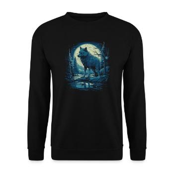 Dog Wolf Werewolf Cerberus Hellhound myth - Unisex Sweatshirt - black - Front - Alina (178cm) & Michal (187cm)