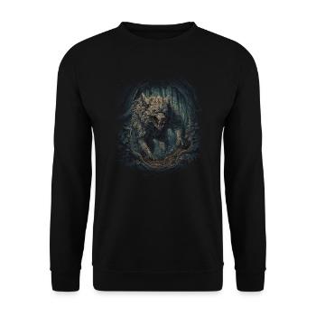Mythe du chien-loup-garou, Cerberus, Hellhound - Sweat-shirt Unisexe - noir - Devant - Alina (178cm) & Michal (187cm)
