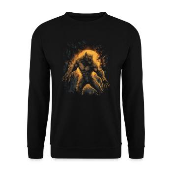 Dog Wolf Werewolf Cerberus Hellhound myth - Unisex Sweatshirt - black - Front - Alina (178cm) & Michal (187cm)