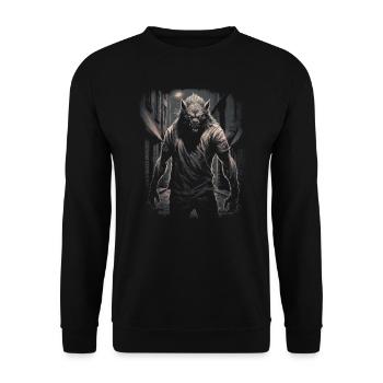 Dog Wolf Werewolf Cerberus Hellhound myth - Unisex Sweatshirt - black - Front - Alina (178cm) & Michal (187cm)