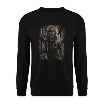 Dog Wolf Werewolf Cerberus Hellhound myth - Unisex Sweatshirt - black - Front - Alina (178cm) & Michal (187cm)