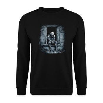 Dog Wolf Werewolf Cerberus Hellhound myth - Unisex Sweatshirt - black - Front - Alina (178cm) & Michal (187cm)