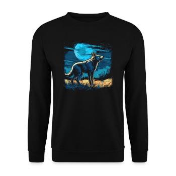 Dog Wolf Werewolf Cerberus Hellhound myth - Unisex Sweatshirt - black - Front - Alina (178cm) & Michal (187cm)
