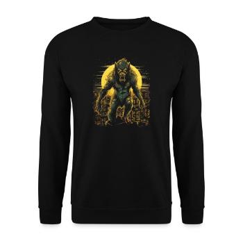 Hund Wolf Werwolf Cerberus Höllenhund mythos - Unisex Pullover - Schwarz - Vorne - Alina (178cm) & Michal (187cm)