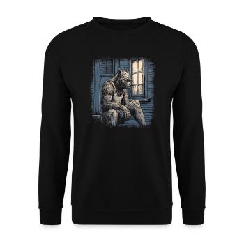 Dog Wolf Werewolf Cerberus Hellhound myth - Unisex Sweatshirt - black - Front - Alina (178cm) & Michal (187cm)