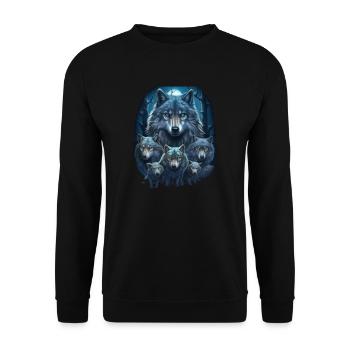 Dog Wolf Werewolf Cerberus Hellhound myth - Unisex Sweatshirt - black - Front - Alina (178cm) & Michal (187cm)