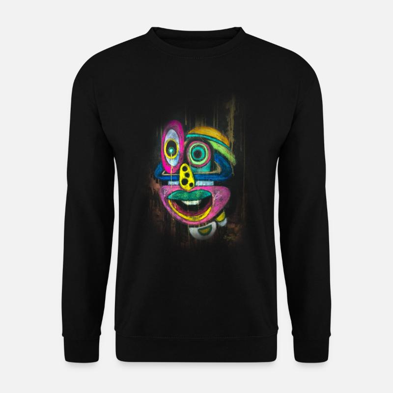 Buntes Graffiti-Gesicht - Unisex Pullover - Schwarz