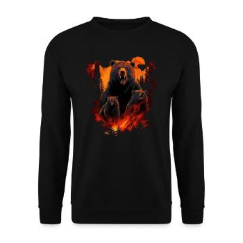 Ours, nature, environnement, protection de - Sweat-shirt Unisexe - noir - Devant - Alina (178cm) & Michal (187cm)