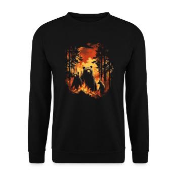 Ours, nature, environnement, protection de - Sweat-shirt Unisexe - noir - Devant - Alina (178cm) & Michal (187cm)