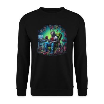 Monster Monster Demon Devil Vampire Guhl Zombie - Unisex Sweatshirt - black - Front - Alina (178cm) & Michal (187cm)