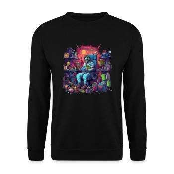 Monster Ungeheuer Dämon Teufel Vampir Guhl Zombie - Unisex Pullover - Schwarz - Vorne - Alina (178cm) & Michal (187cm)