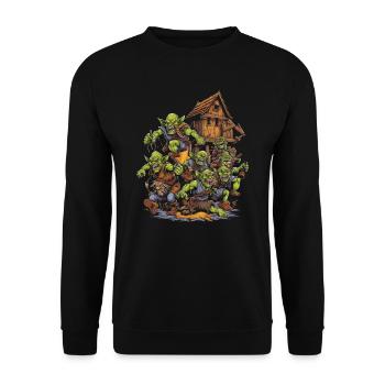 Monster Monster Demon Devil Vampire Guhl Zombie - Unisex Sweatshirt - black - Front - Alina (178cm) & Michal (187cm)