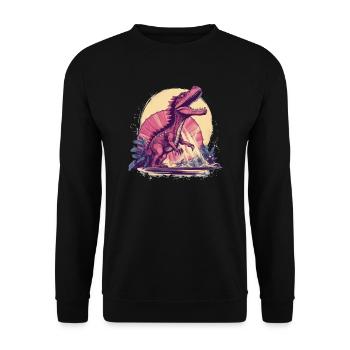 Dinosaurier Dino Fossil Carnivor Herbivor T-Rex - Unisex Pullover - Schwarz - Vorne - Alina (178cm) & Michal (187cm)