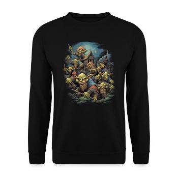 Monster Monster Demon Devil Vampire Guhl Zombie - Unisex Sweatshirt - black - Front - Alina (178cm) & Michal (187cm)