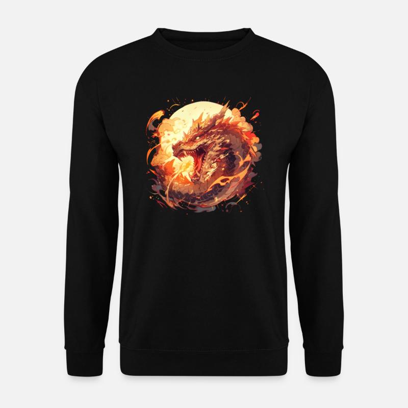 Drache mystisch Lindwurm Monster Ungeheuer Biest - Unisex Pullover - Schwarz