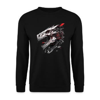 Mecha Animal Tiger Wolf Fox Dino Bear Cyborg - Unisex Sweatshirt - black - Front - Alina (178cm) & Michal (187cm)