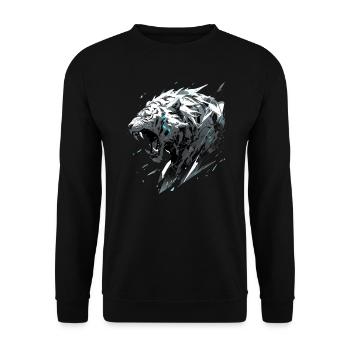 Mecha Animal Tiger Wolf Fox Dino Bear Cyborg - Unisex Sweatshirt - black - Front - Alina (178cm) & Michal (187cm)