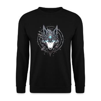 Mecha Tier Tiger Wolf Fuchs Dino Bär Cyborg - Unisex Pullover - Schwarz - Vorne - Alina (178cm) & Michal (187cm)