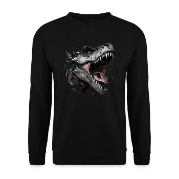 Mecha Animal : tigre, loup, renard, dinosaure, - Sweat-shirt Unisexe - noir - Devant - Alina (178cm) & Michal (187cm)