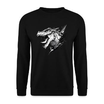 Mecha Animal Tiger Wolf Fox Dino Bear Cyborg - Unisex Sweatshirt - black - Front - Alina (178cm) & Michal (187cm)